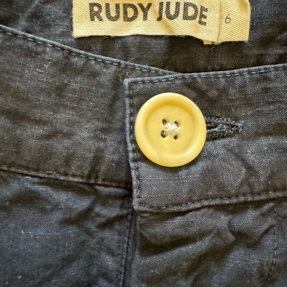 Rudy Jude Navy Trousers with Button Detail - Picture 2 of 3